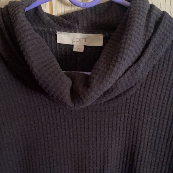 LOFT Oversized Slouchy Waffle knit Cowl Neck Sweater - Picture 3 of 4